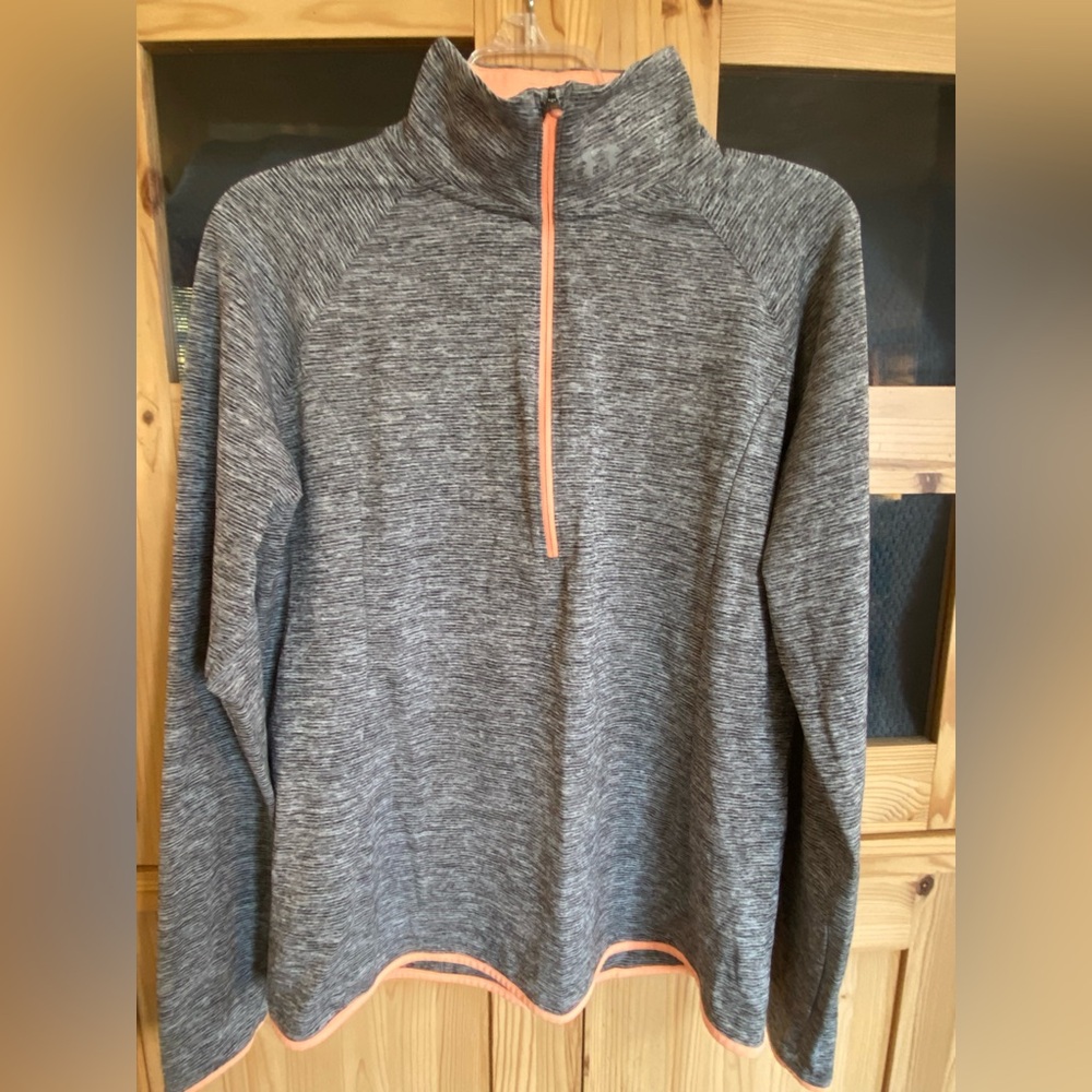Under Armour Women's Heathered Gray Jacket with Coral Trim